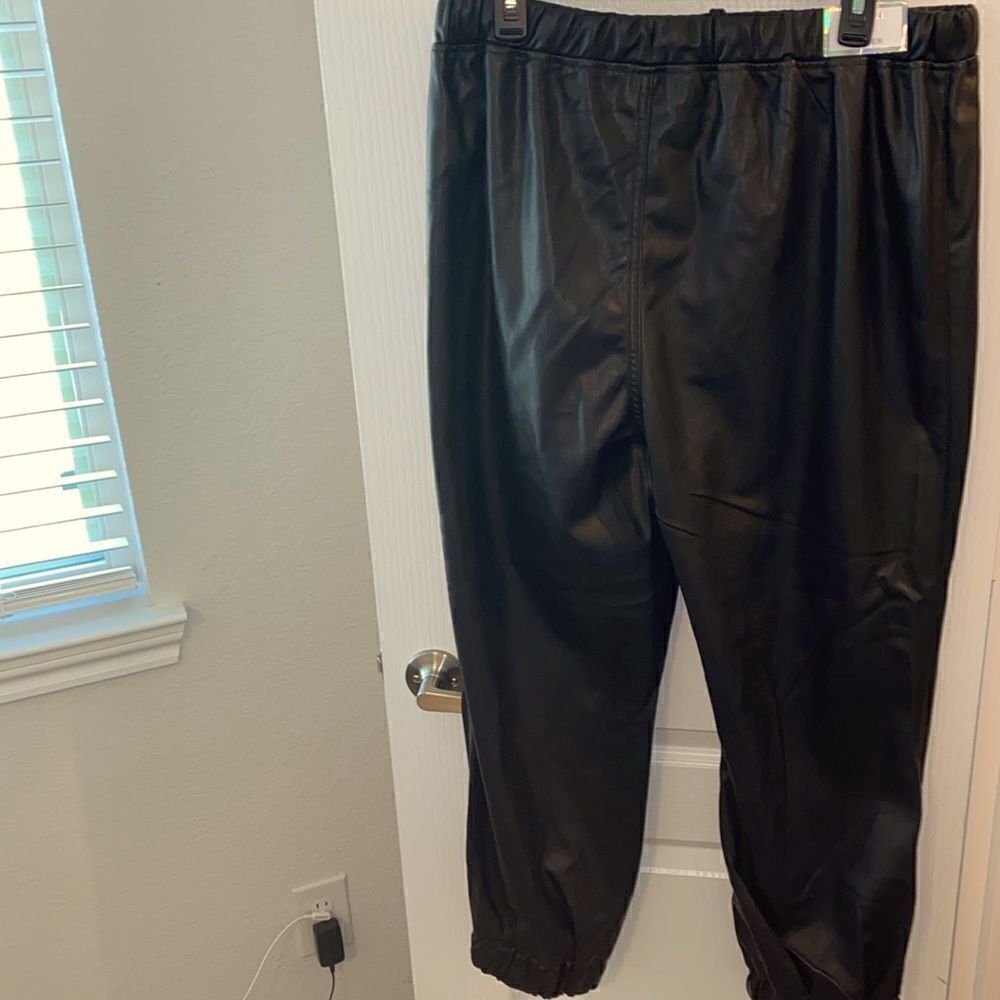 New Faux Leather Jogger Pants - Picture 3 of 6